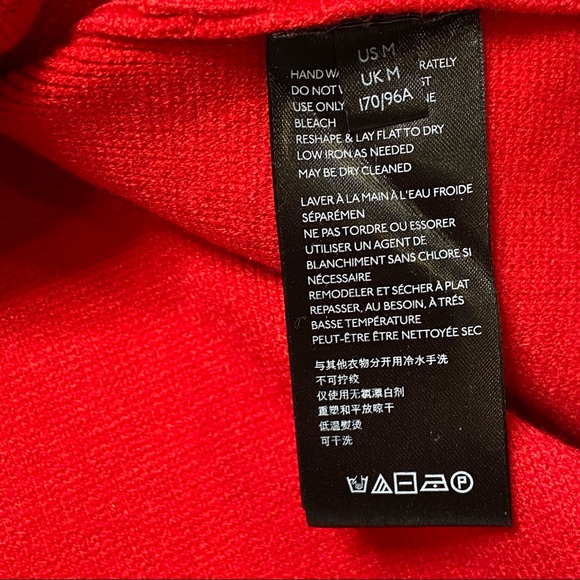 Anthropologie Elise Ribbed Off the Shoulder Tunic Sweater Red Sz M - Picture 10 of 16